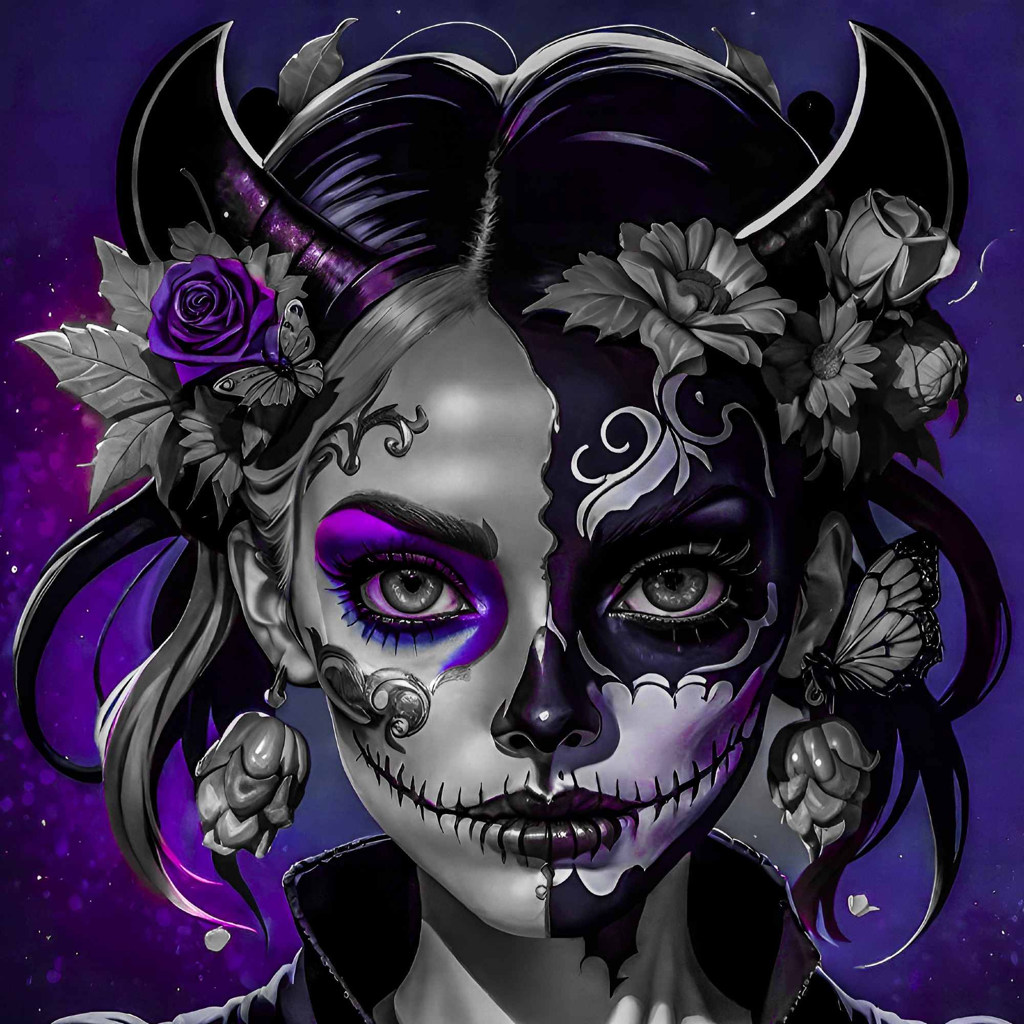 Midnight Purple SkullGirl 