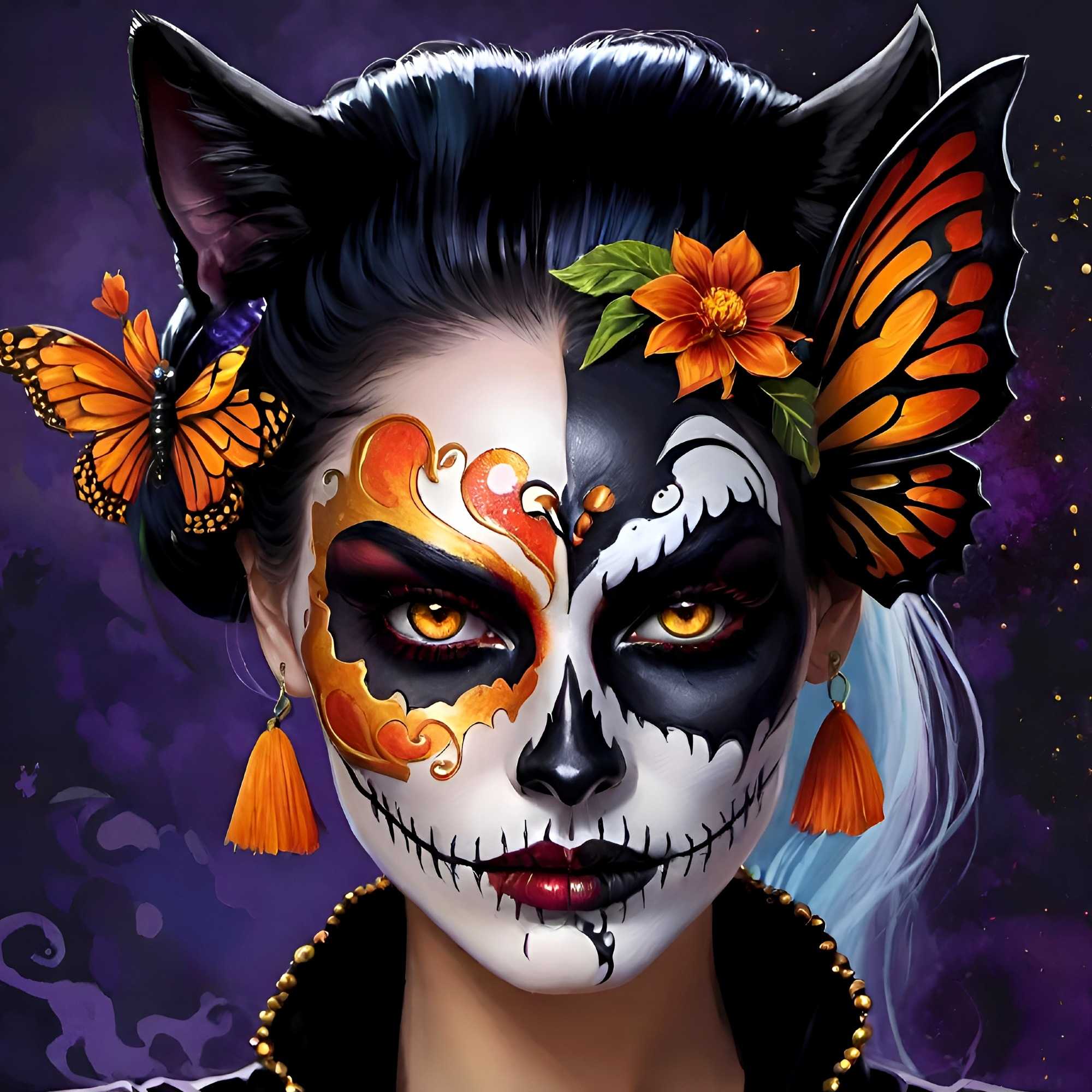Butterfly Kitty SkullGirl   