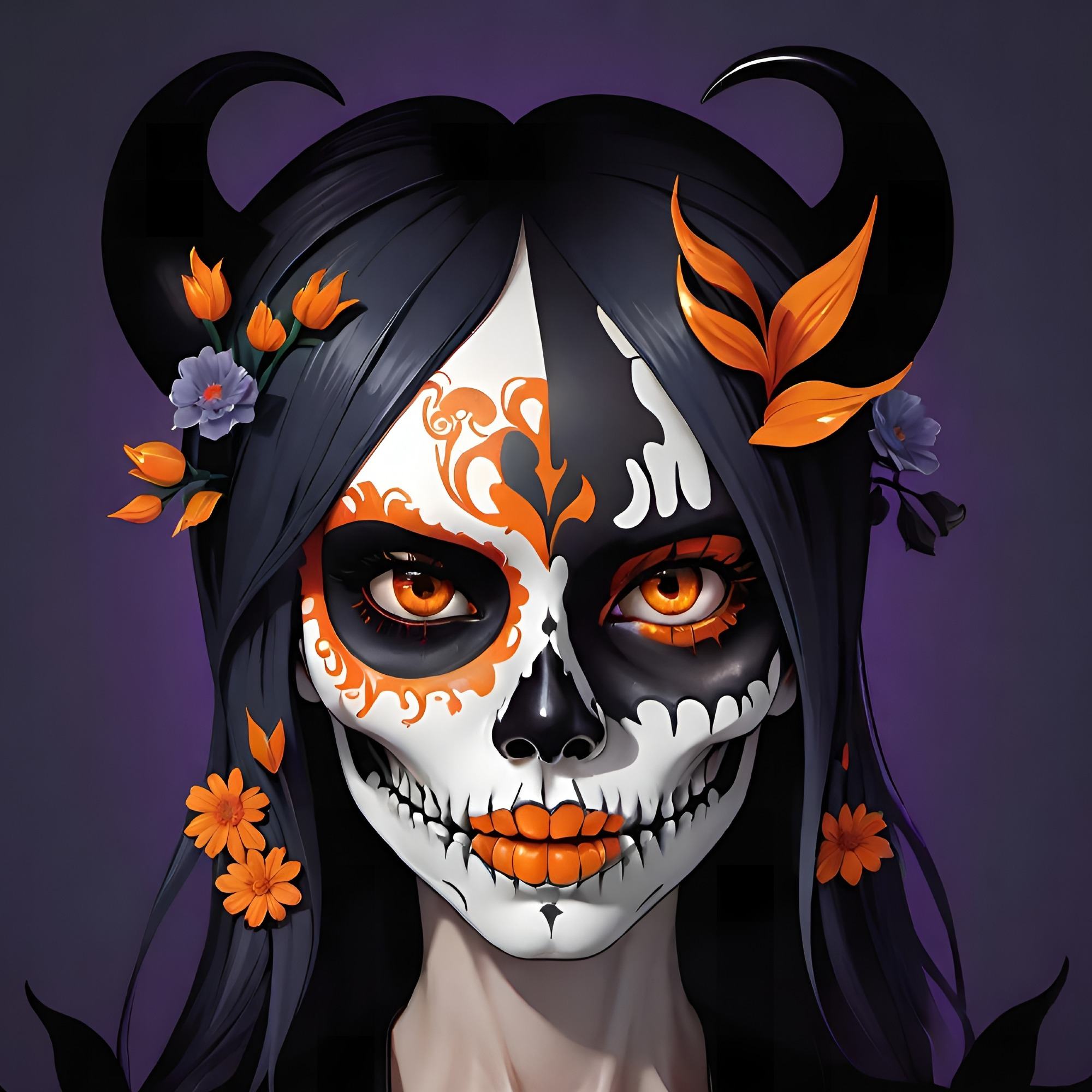 Orange Demon SkullGirl 