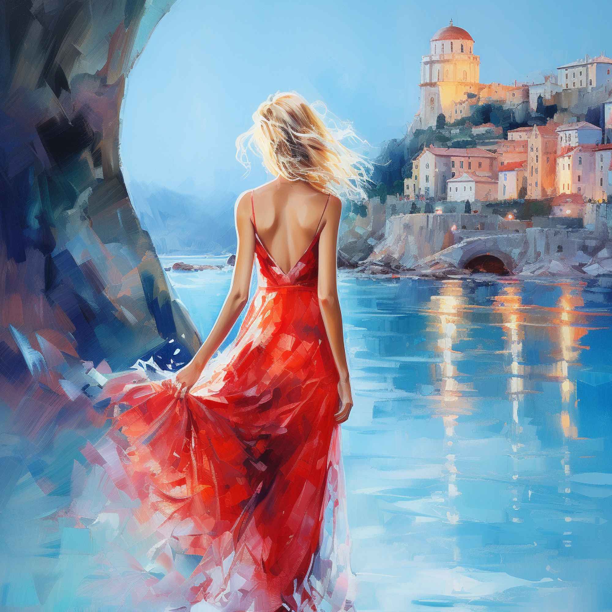 The lady in red