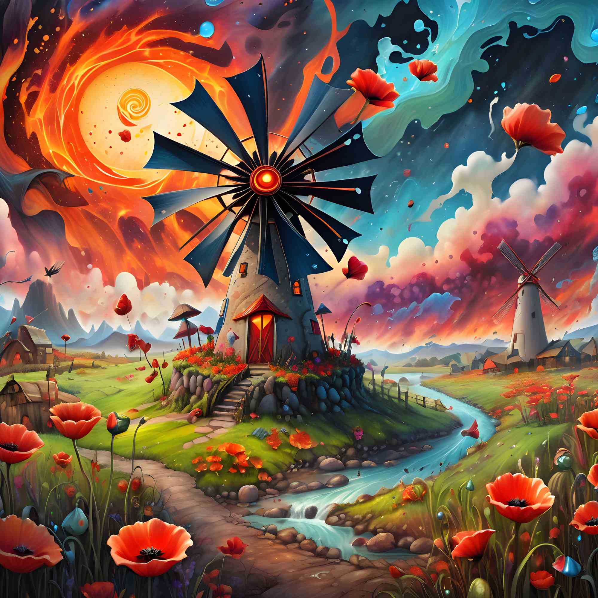 Swirling Dreams Beneath a Cosmic Sky