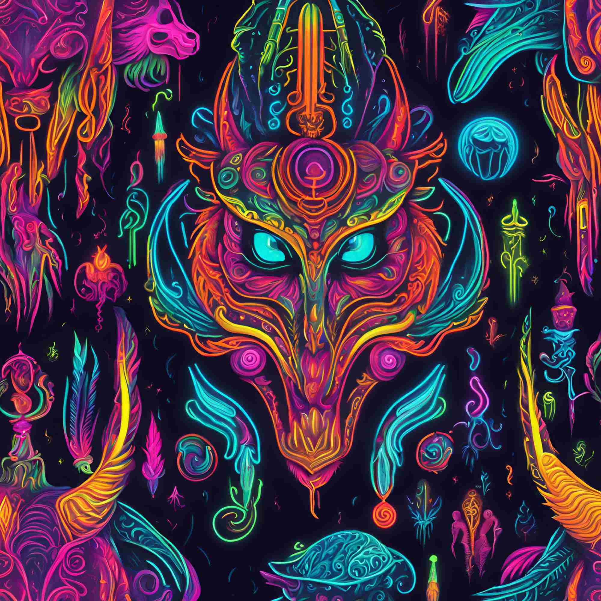 mythical creatures neon