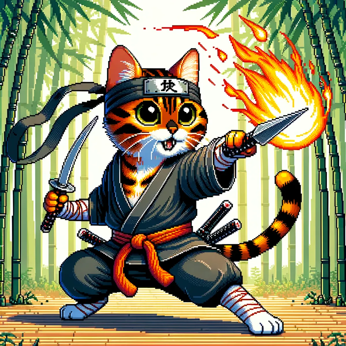 Pixel Ninja Cats #50