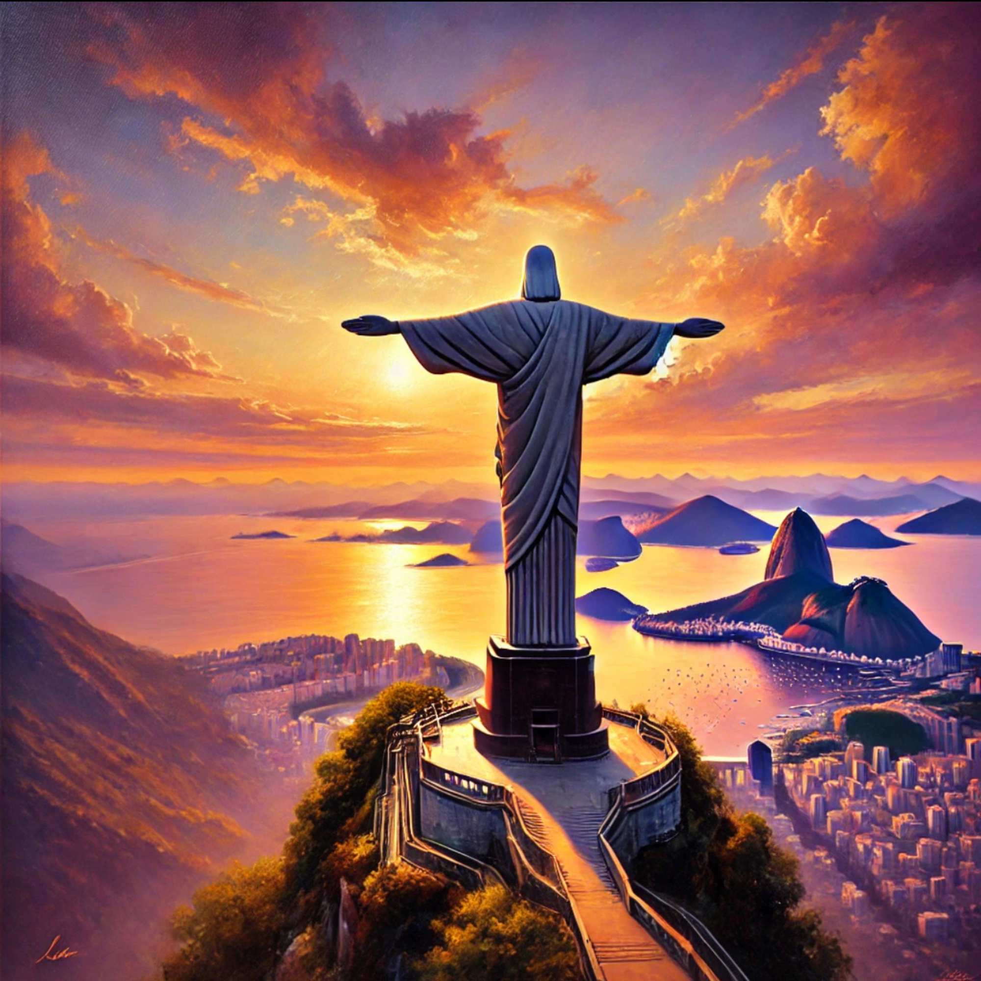 Christ the Redeemer at Dusk