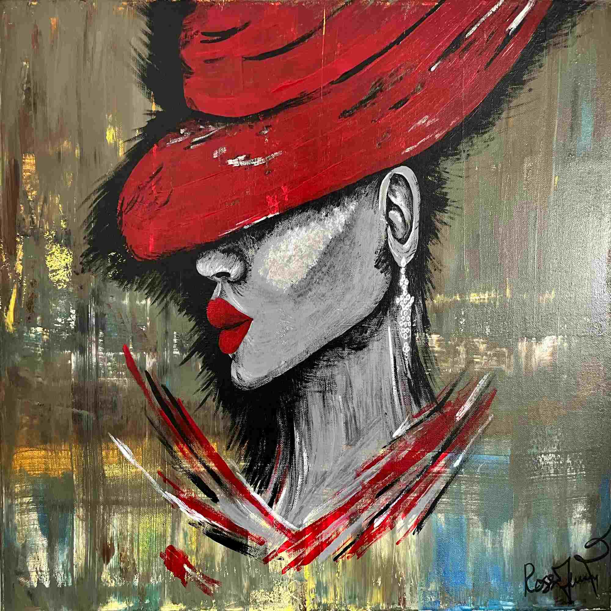 Lady in Red Elegance