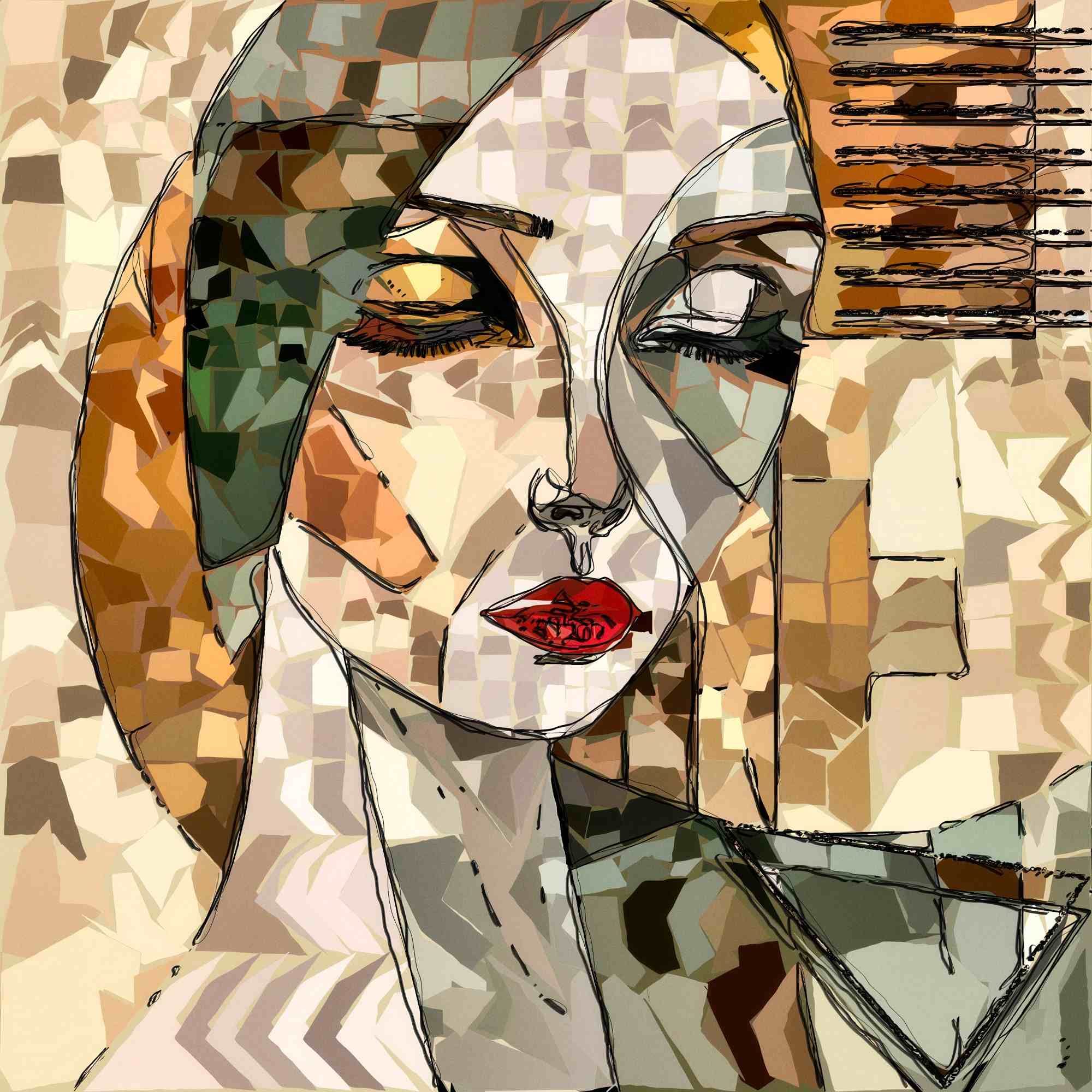 Abstract Golden Girl