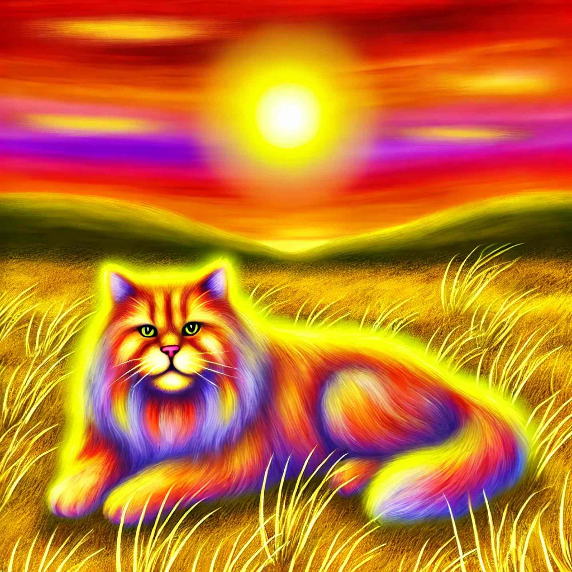 Sunset Serenade: The Radiant Feline