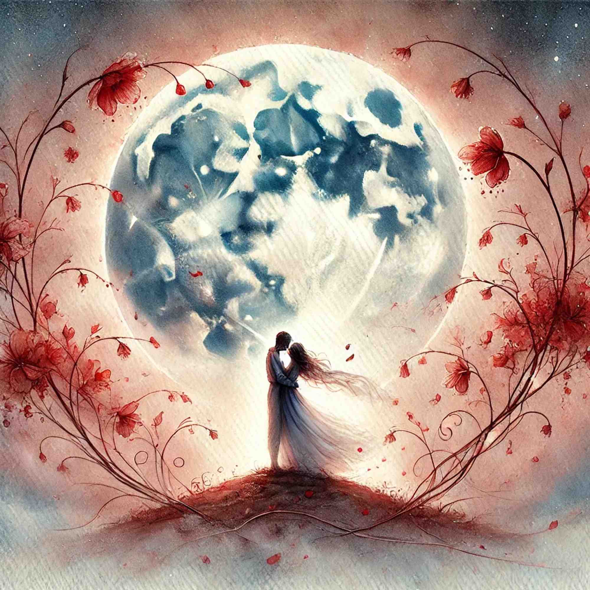 Lunar Lovers' Embrace
