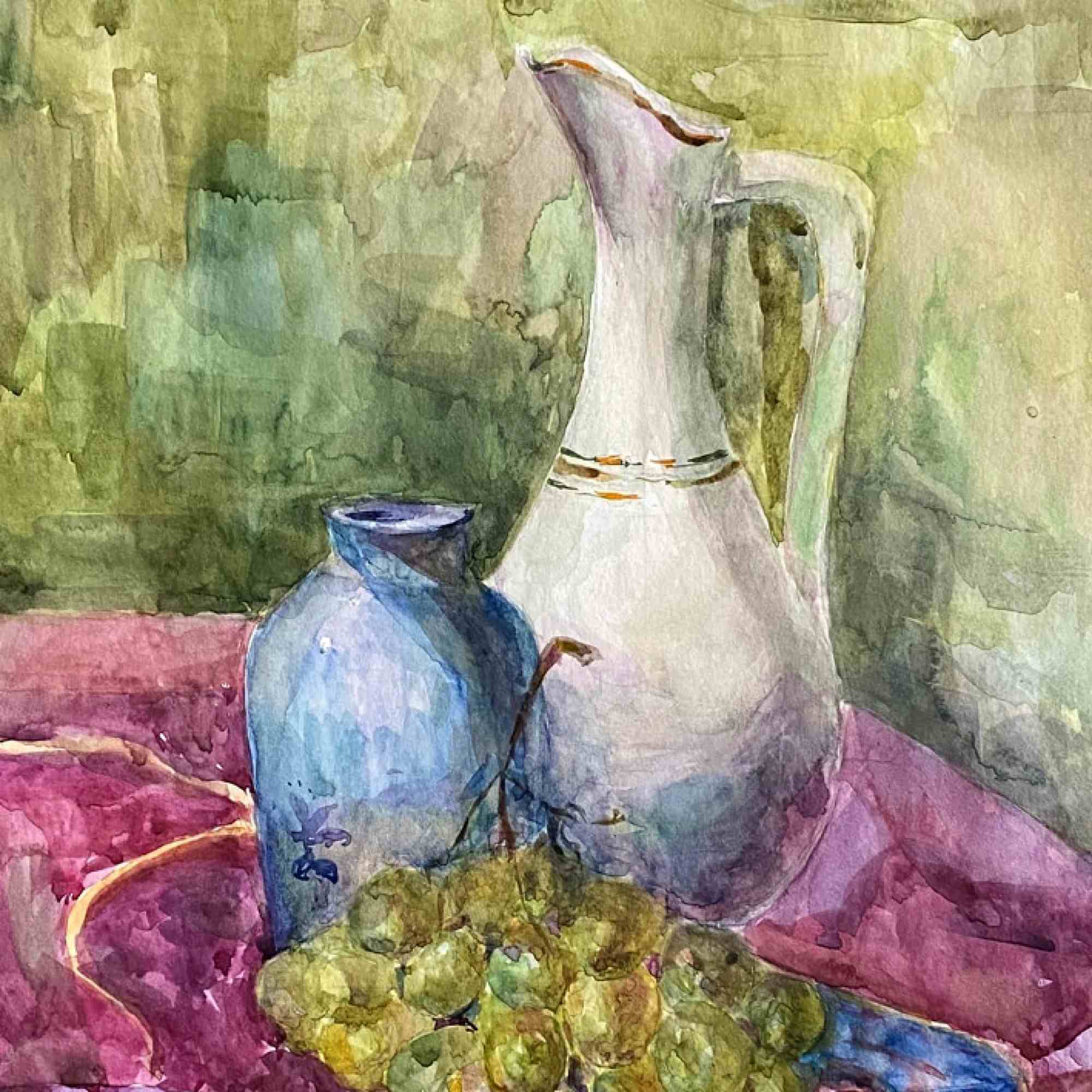 Still Life with Grapes and Jug