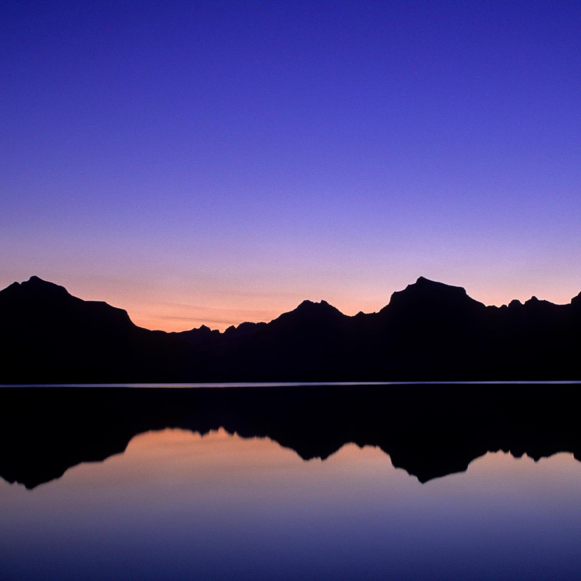 Glacier National Park Silhouette Reflection