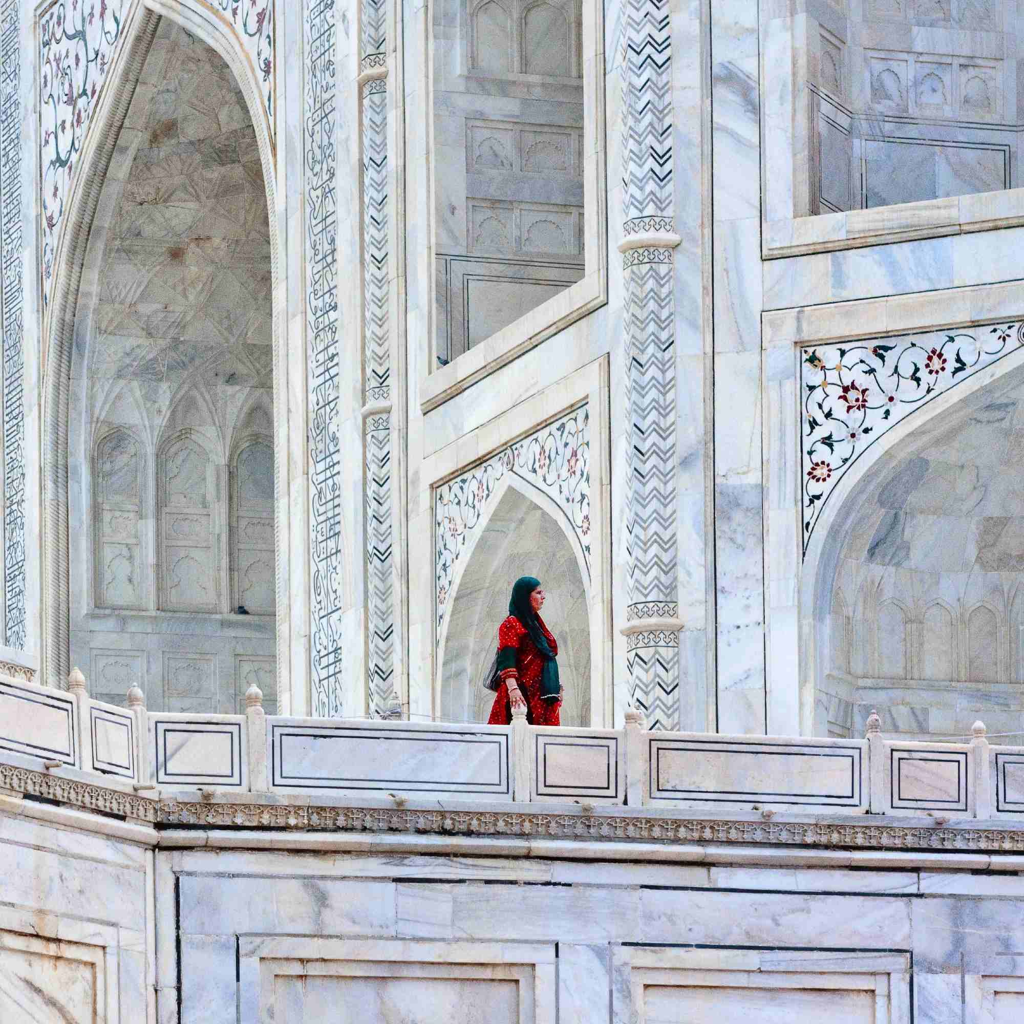 Lady in Red, Taj Mahal