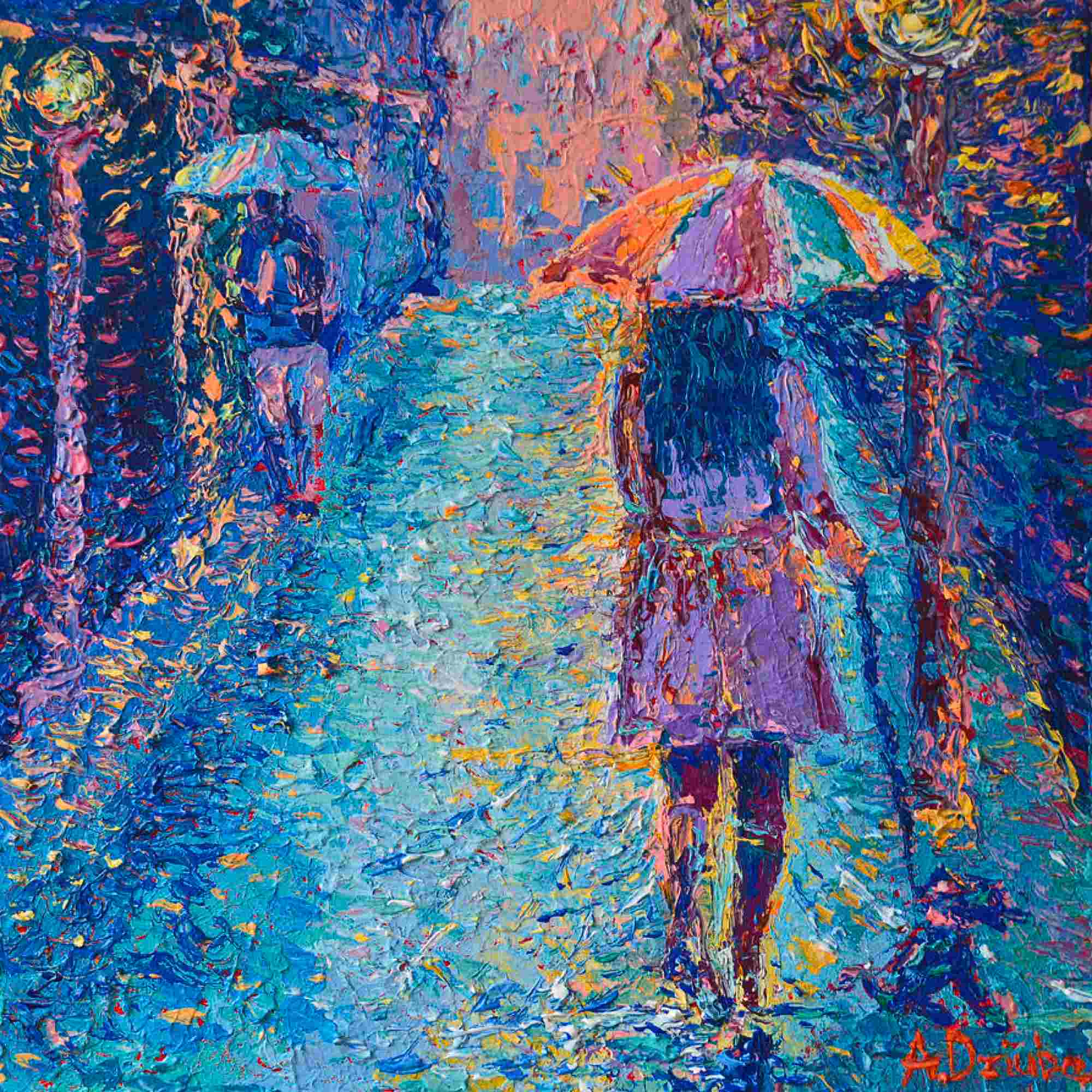 Girl with Rainbow Umbrella