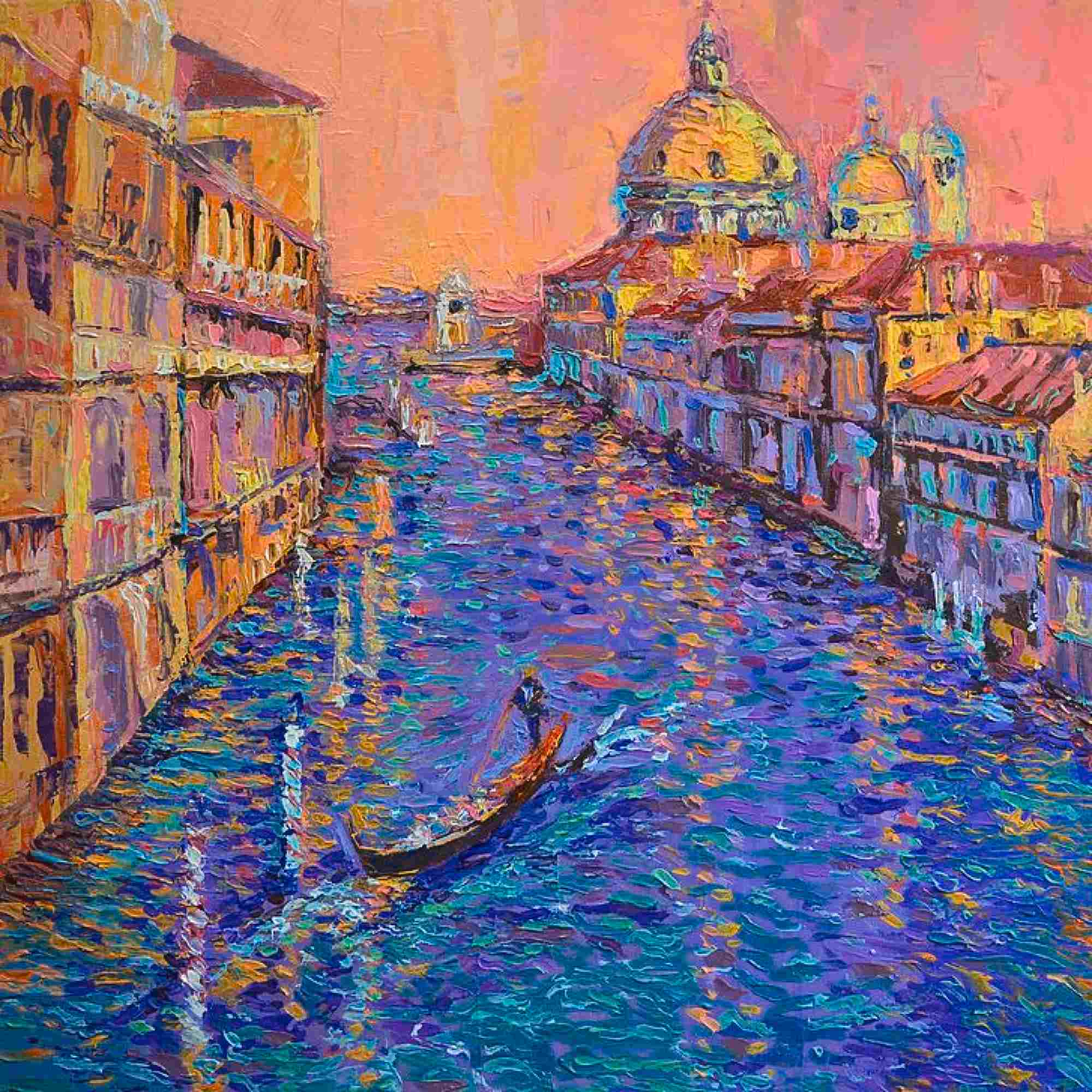 Sunset over the Grand Canal in Venice