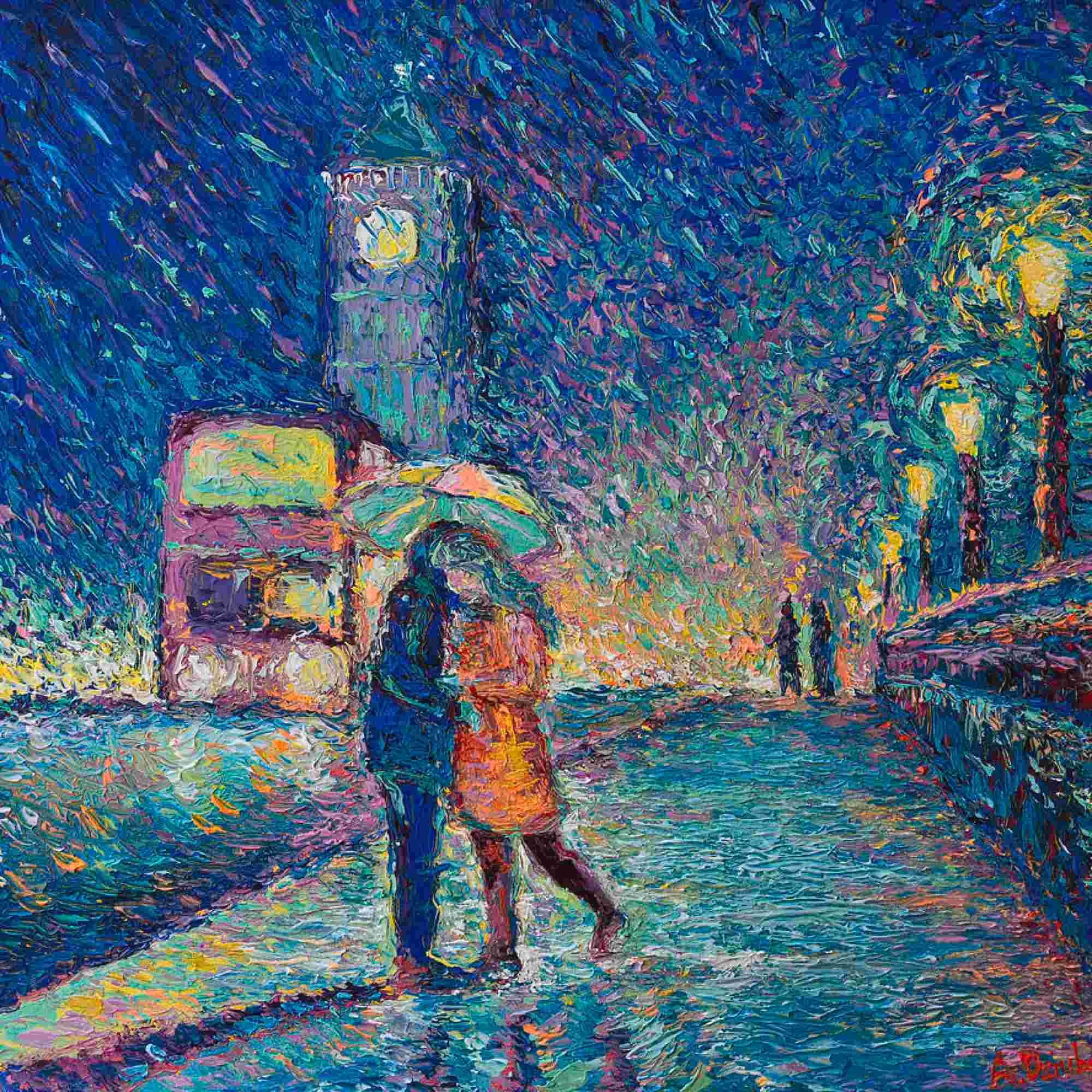 Lovers in Rainy London
