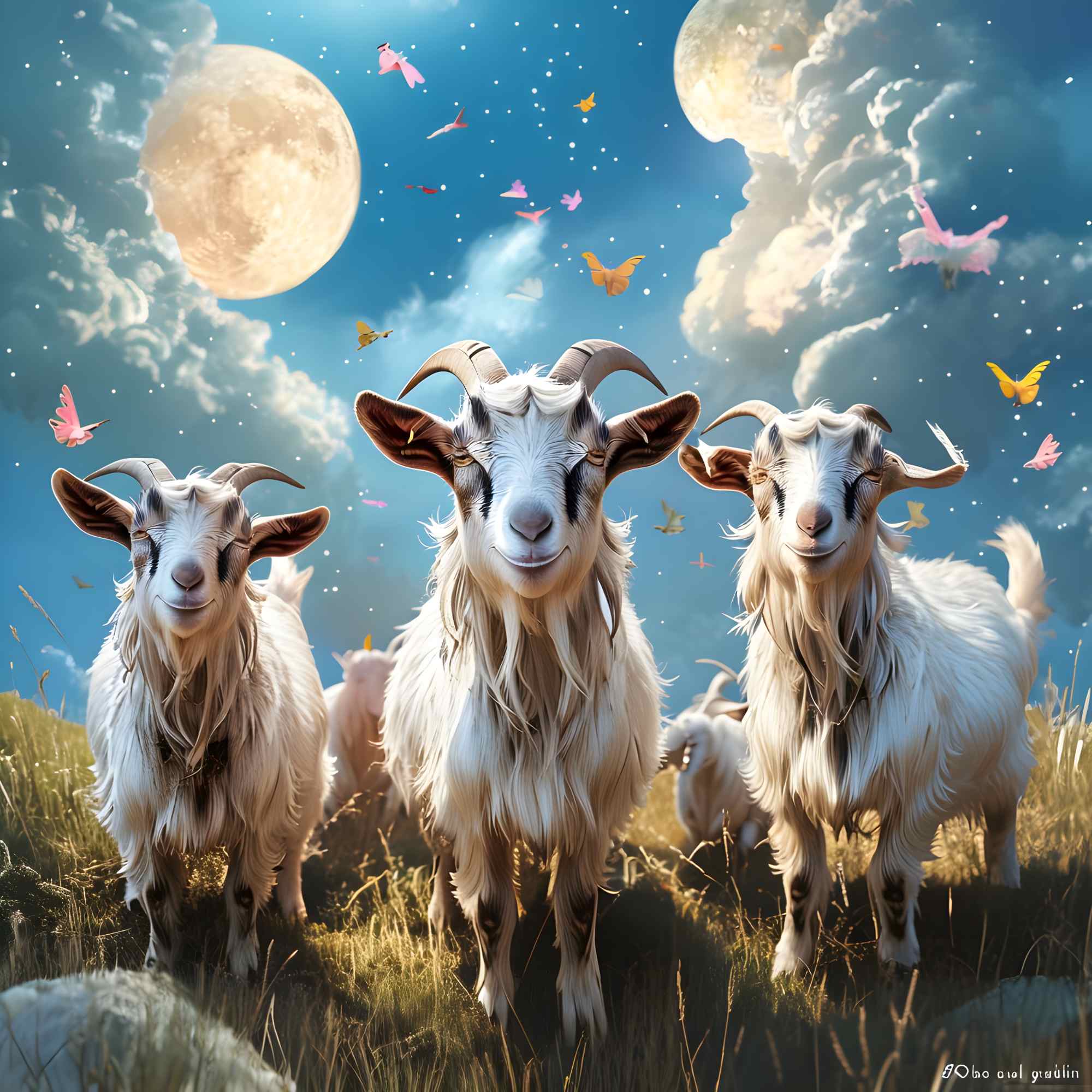 Moonlit Goats 