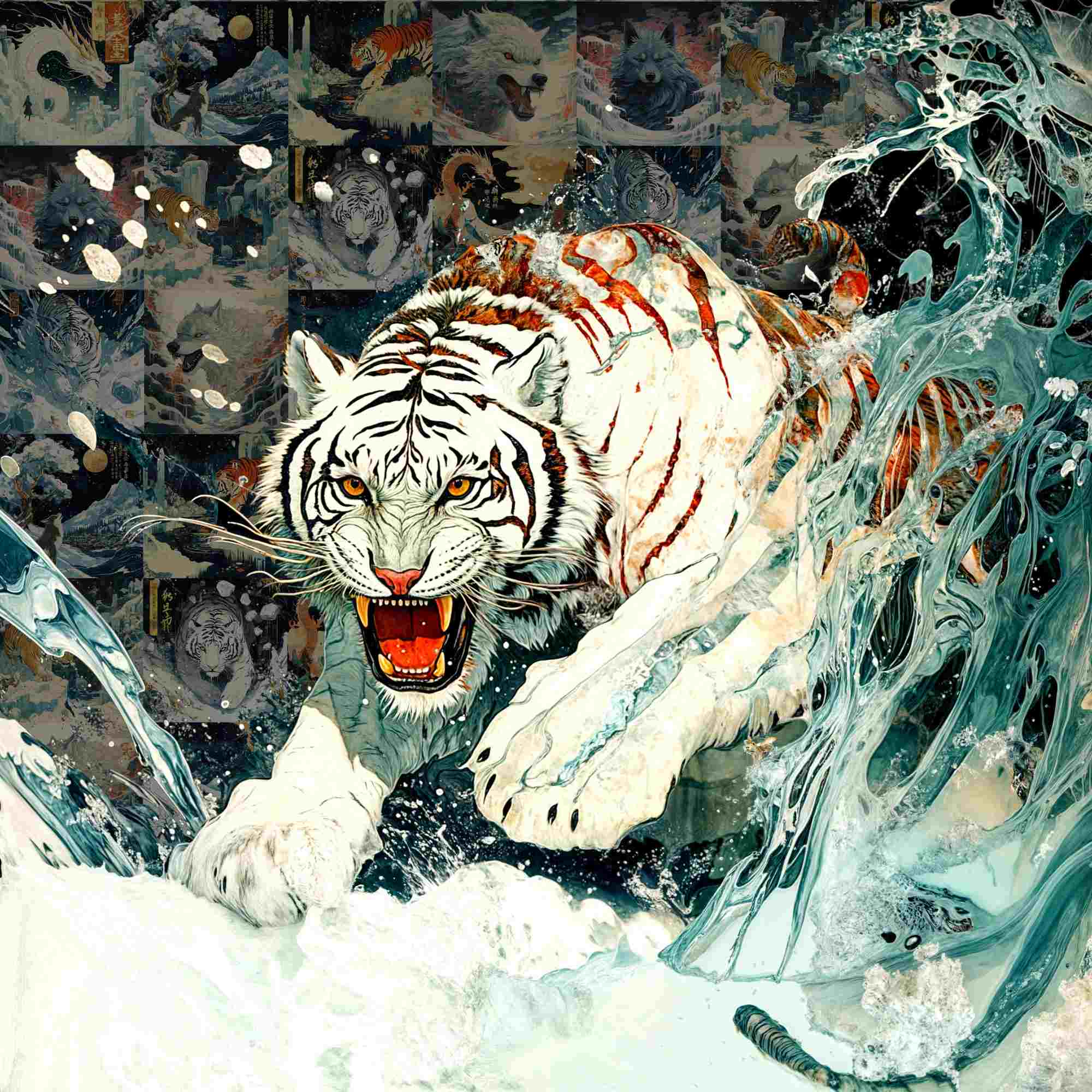 雪の生き物 - Snow Tiger and Ice