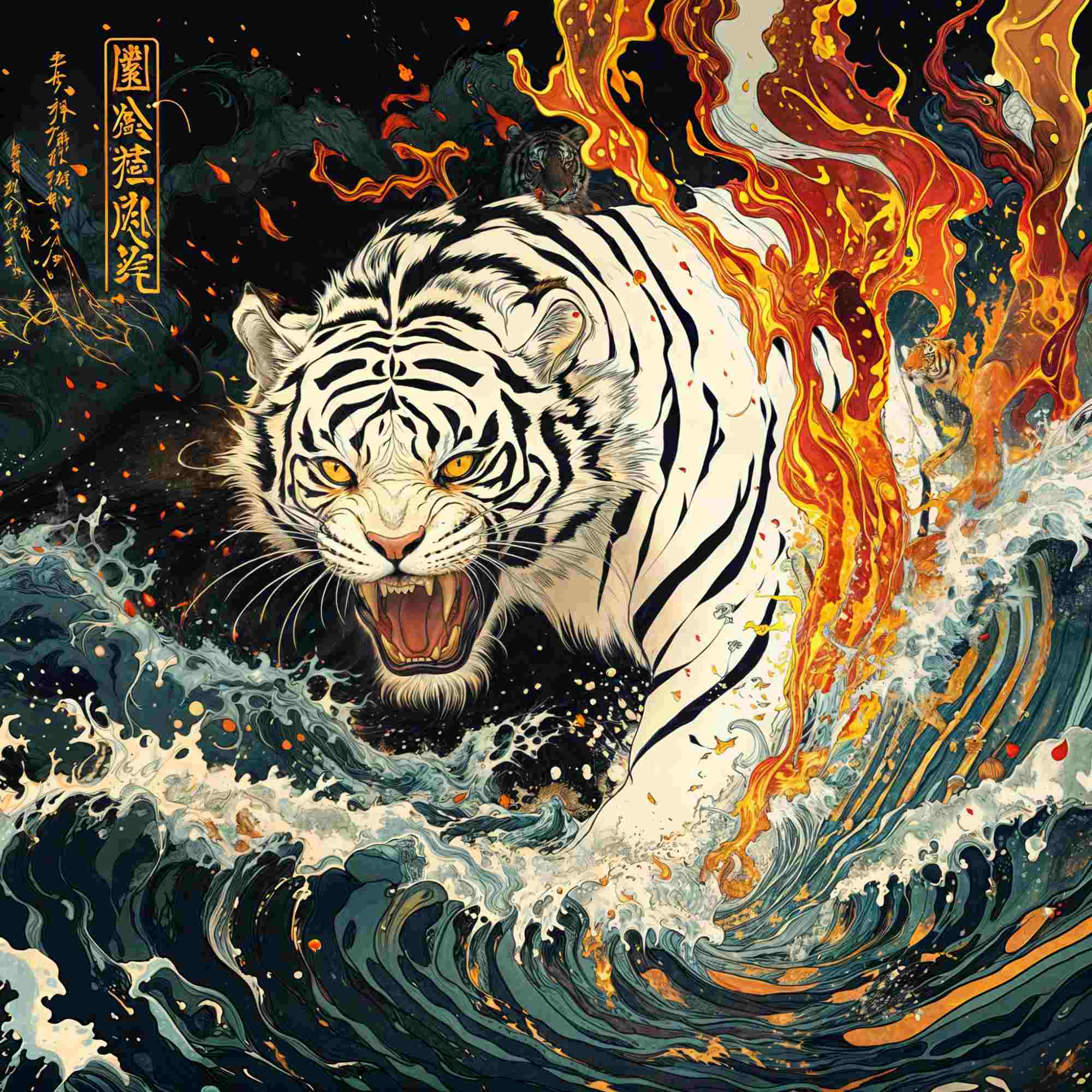 抽象絵画 - Fire Tiger