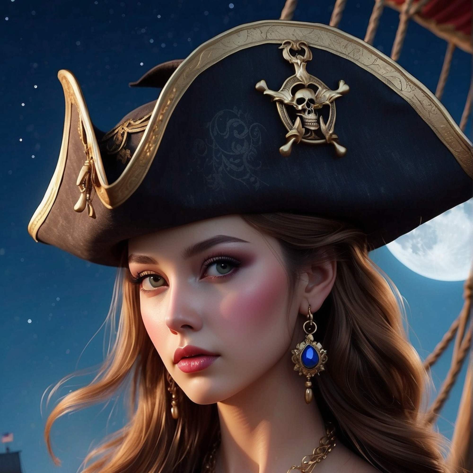 The Scarlet Moonlit Pirate Maiden