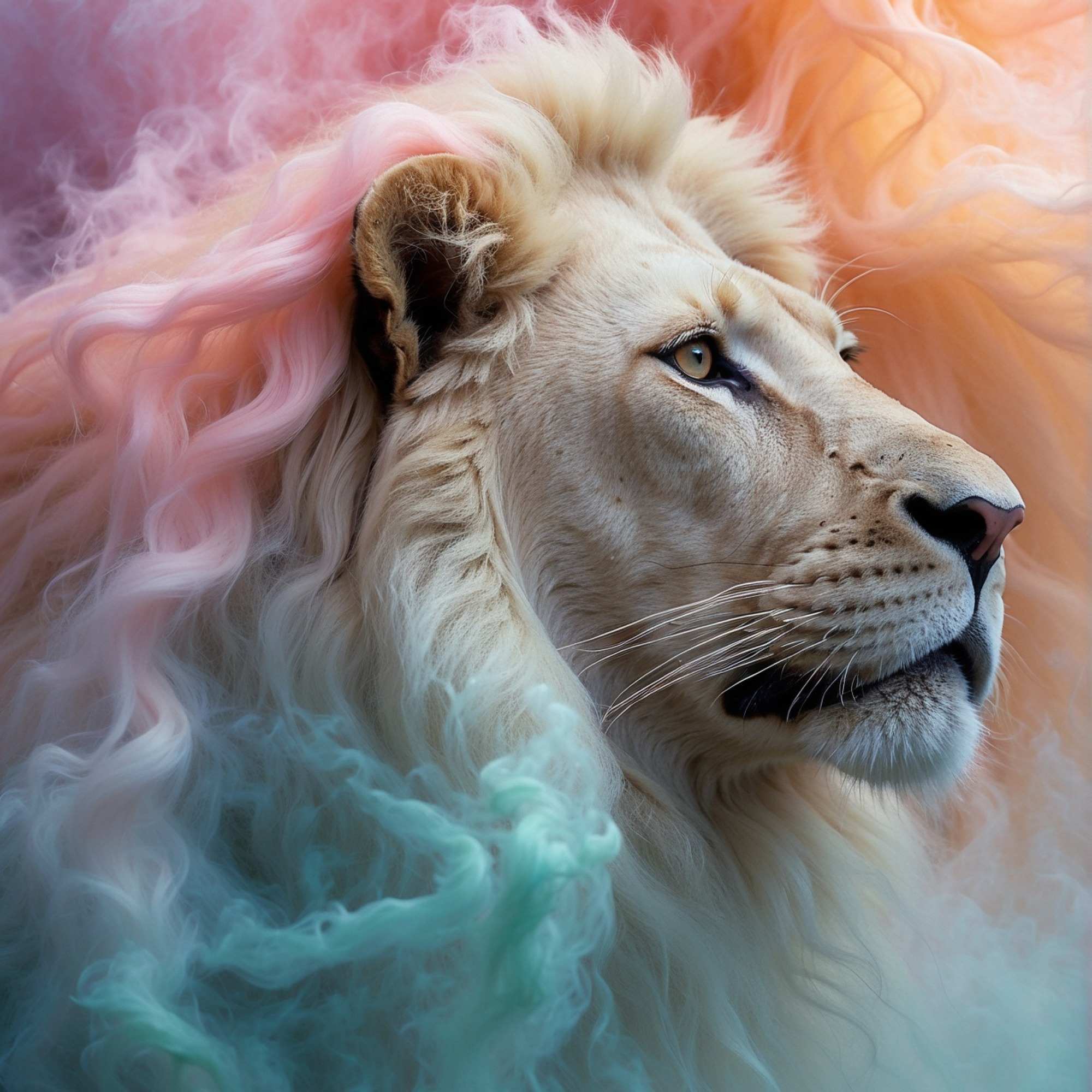 The Majestic Lion: A Burst of Life and Color