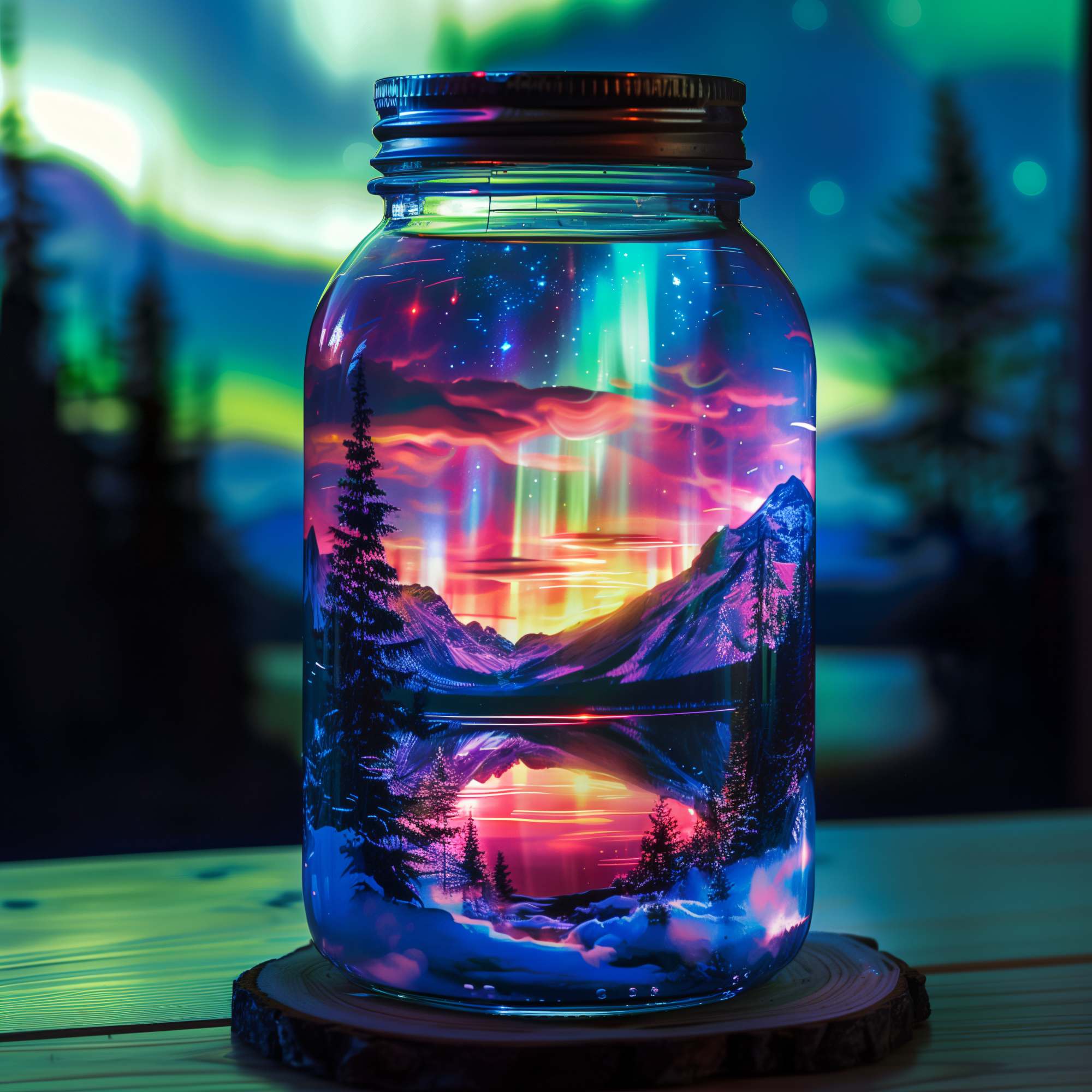Aurora Borealis in a jar #03