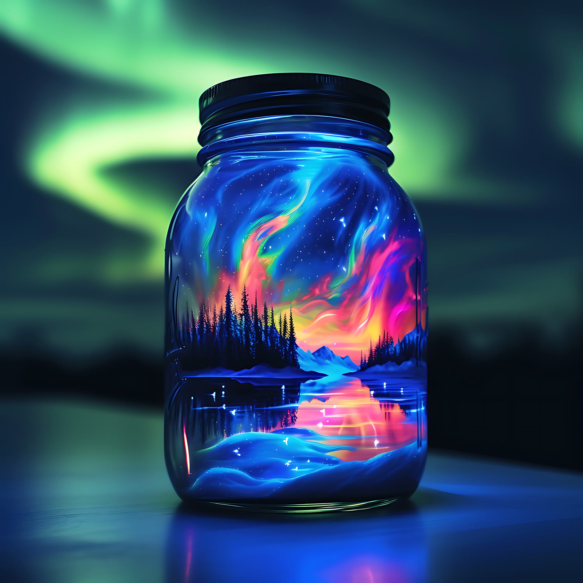Aurora Borealis in a jar #02