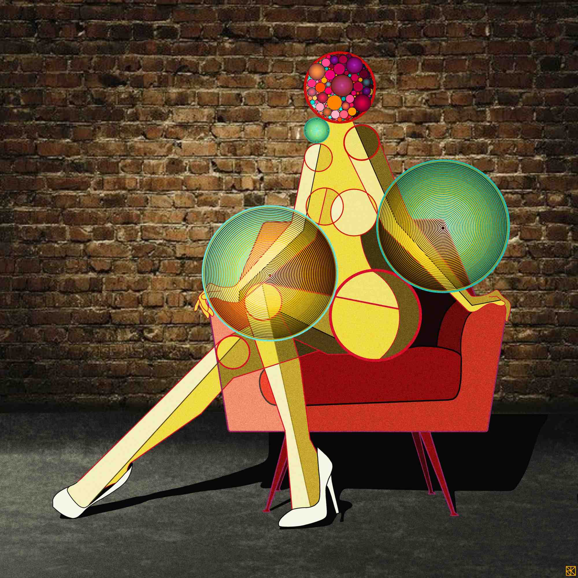 LADY ON A RED CHAIR 2