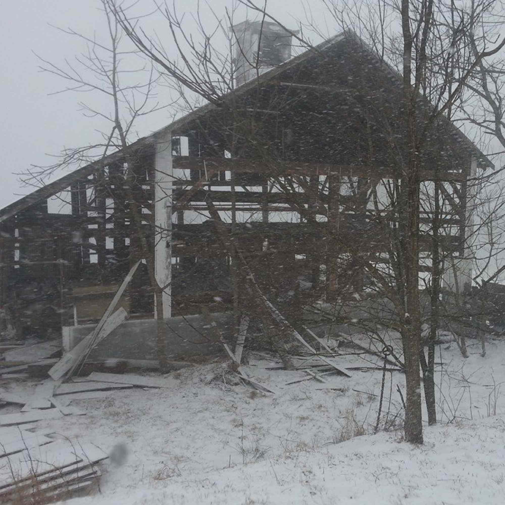 Century Barn built 1830 -  Blizzard Conditions