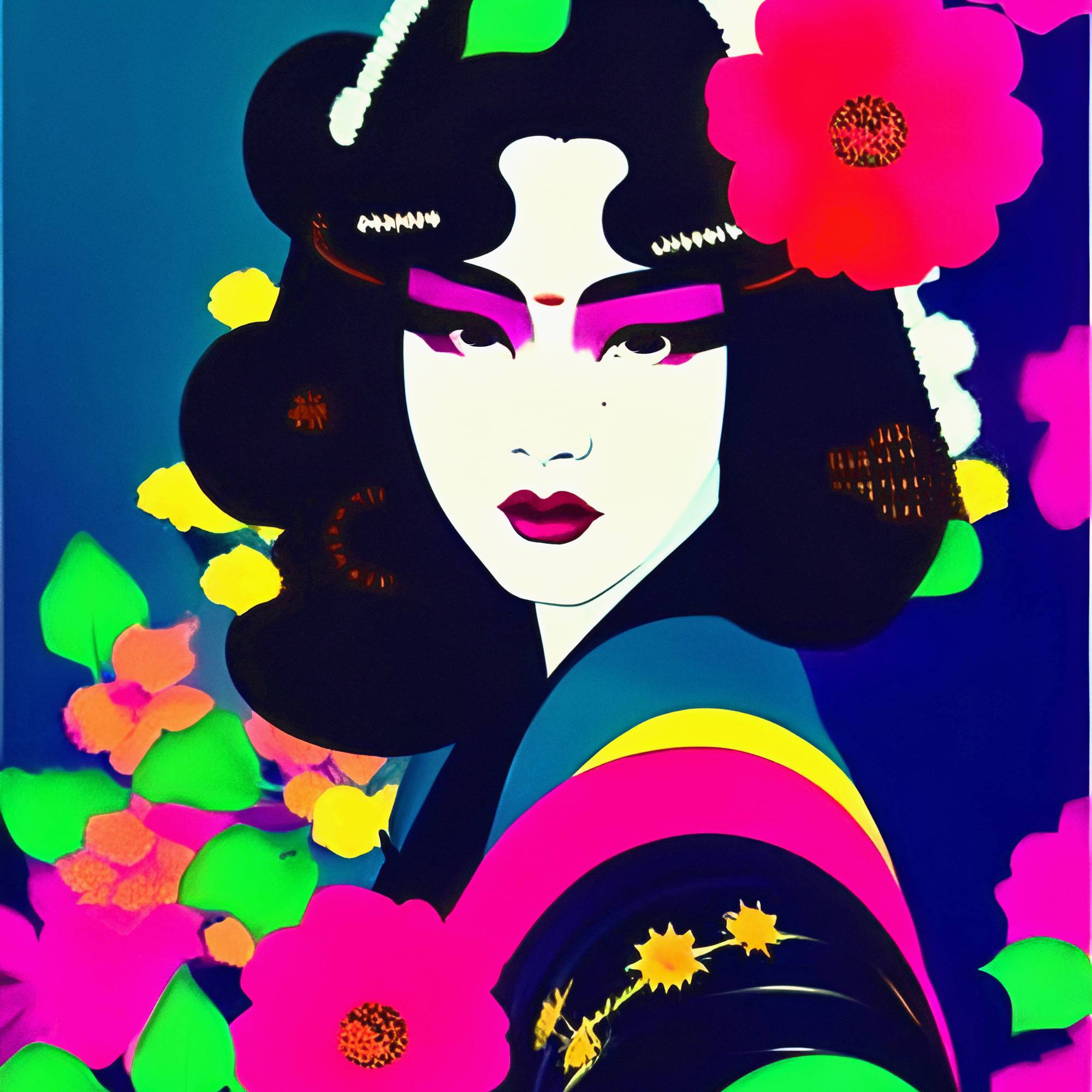 Asian beauty #Flower magic