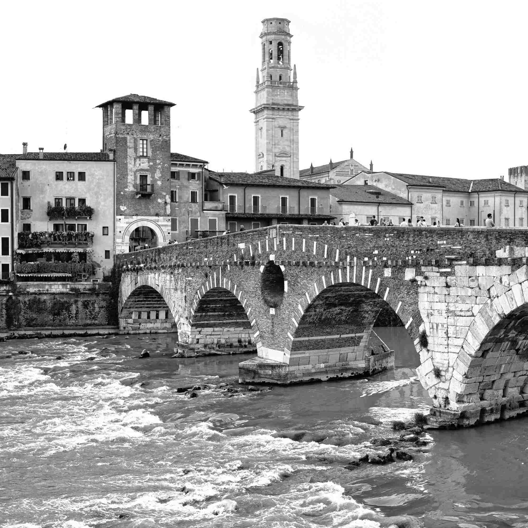 Ponte Pietra in Black and White – A Fine Art Photograph