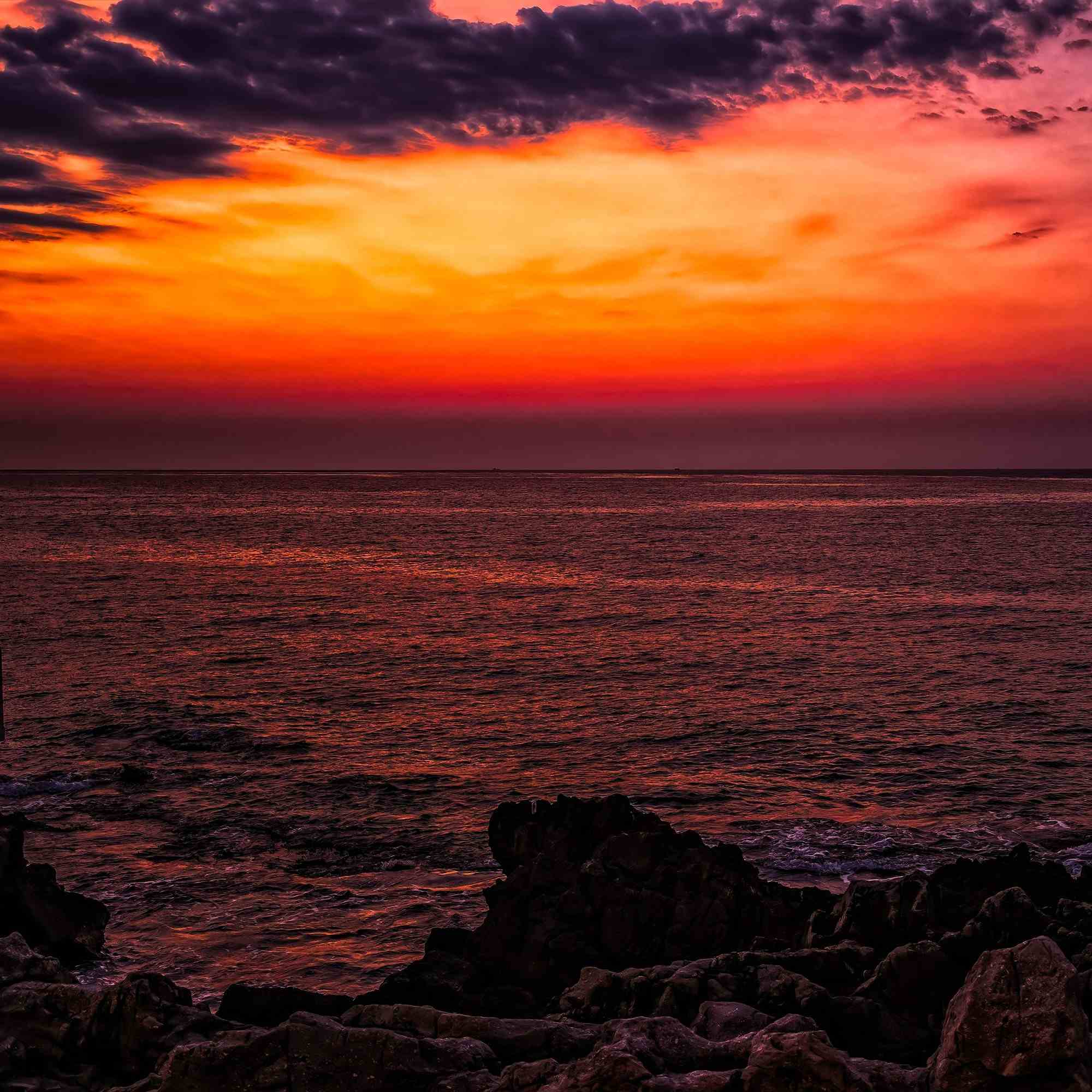 Crimson Twilight Over Sicilian Waters – A Fine Art Photograph