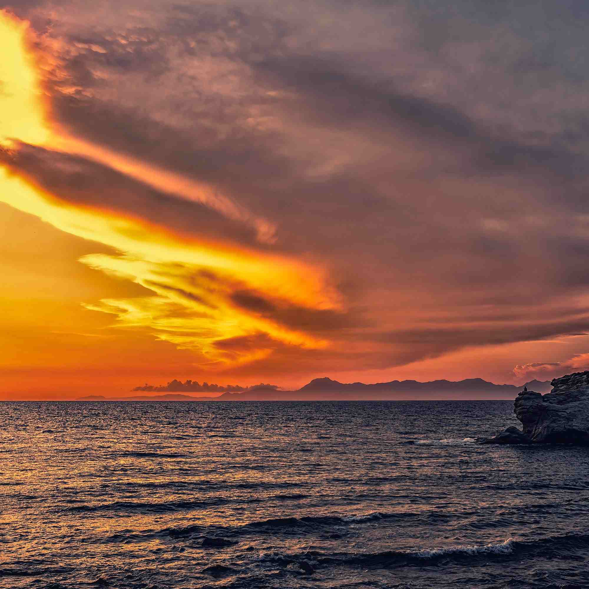 Flaming Sky Over the Cilento Coast – A Fine Art Photograph