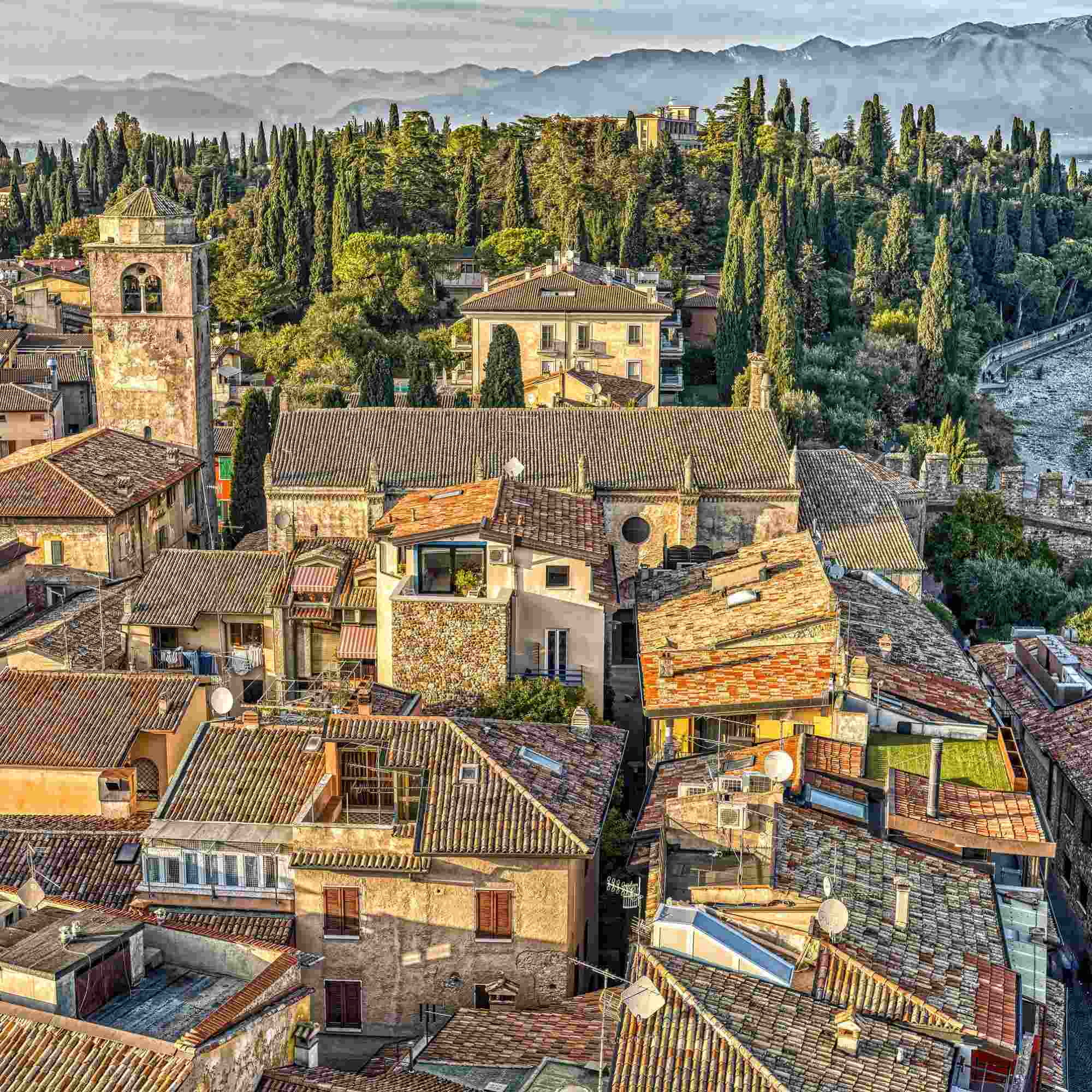 The Rooftops of Sirmione and Castle View – A Fine Art Photograph