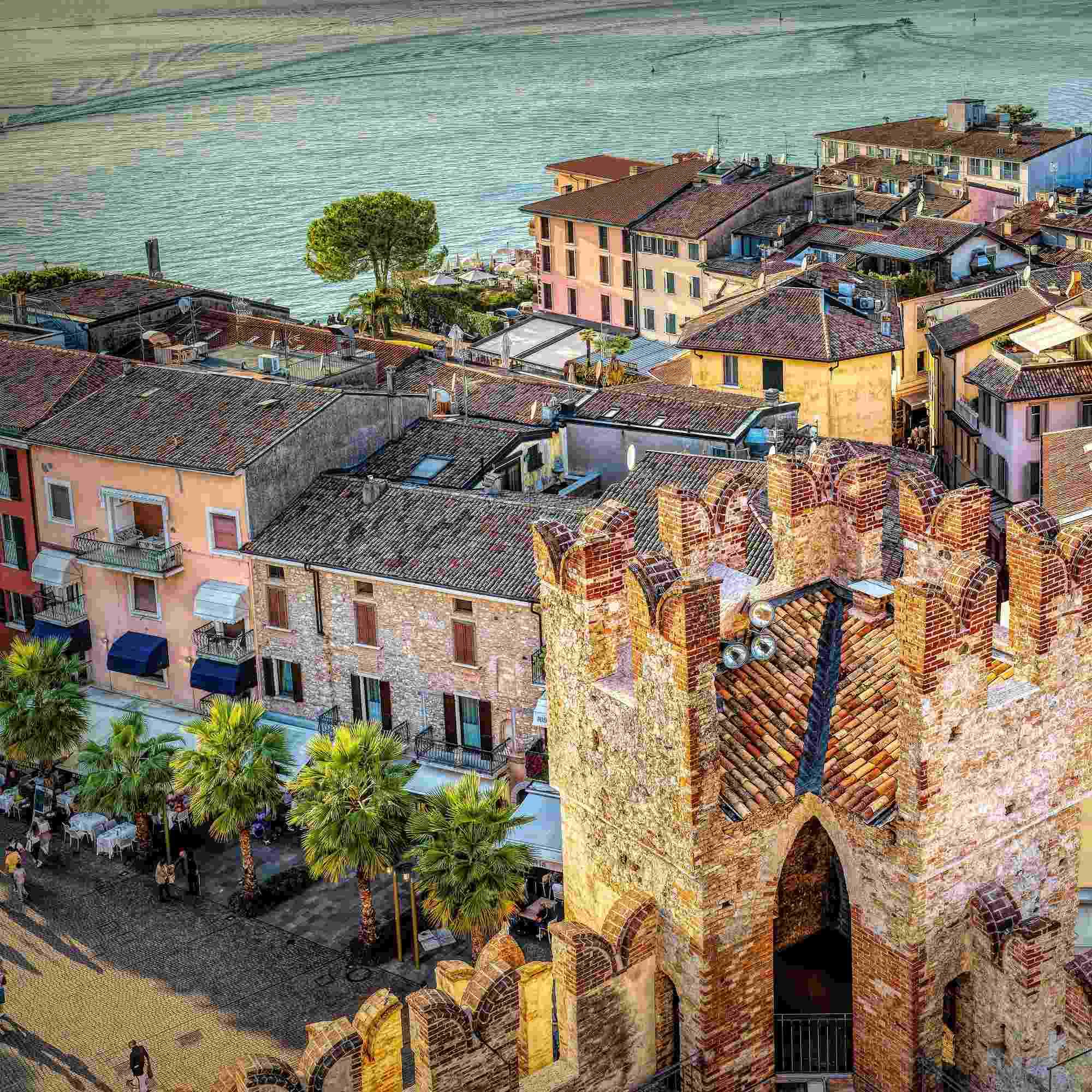 Aerial View of Sirmione's Historic Rooftops – A Fine Art Photograph