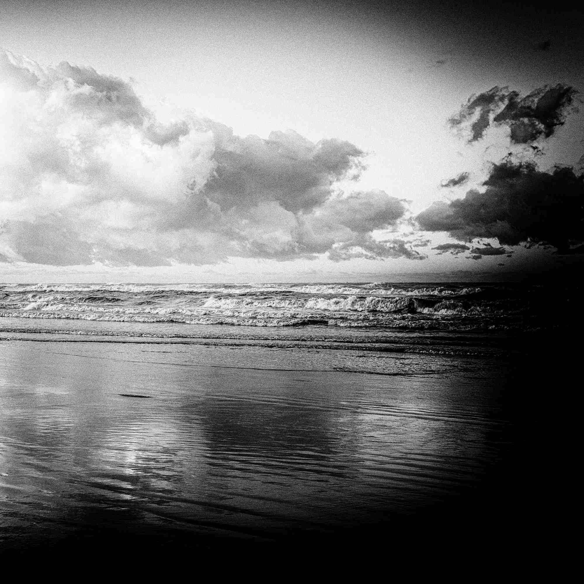 Adriatic Waves in Monochrome: Riccione's Pin-Hole View – A Fine Art Photograph 1