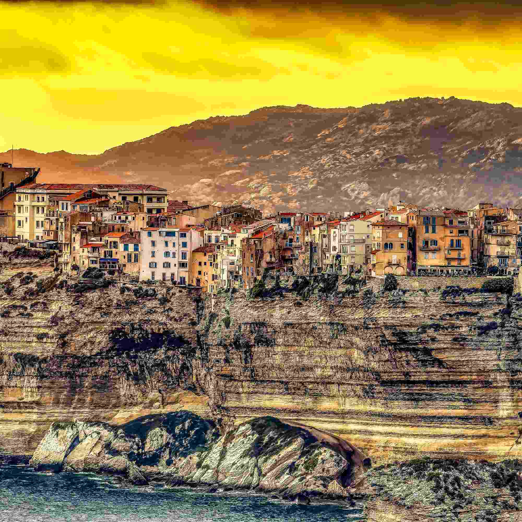 Bonifacio’s Golden Cliffs at Dusk – A Fine Art Photograph