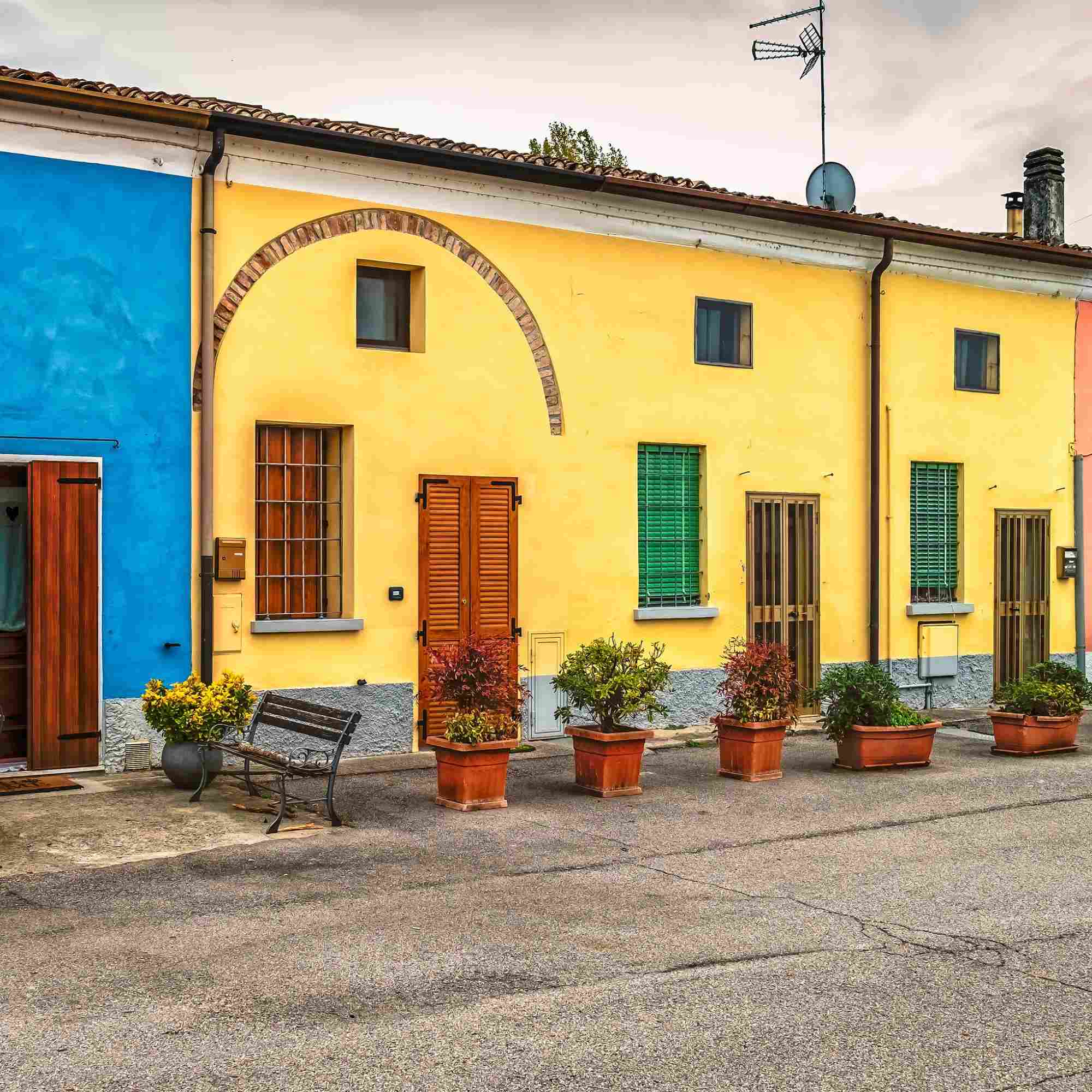 Colorful Façades in Curtatone – A Fine Art Photograph