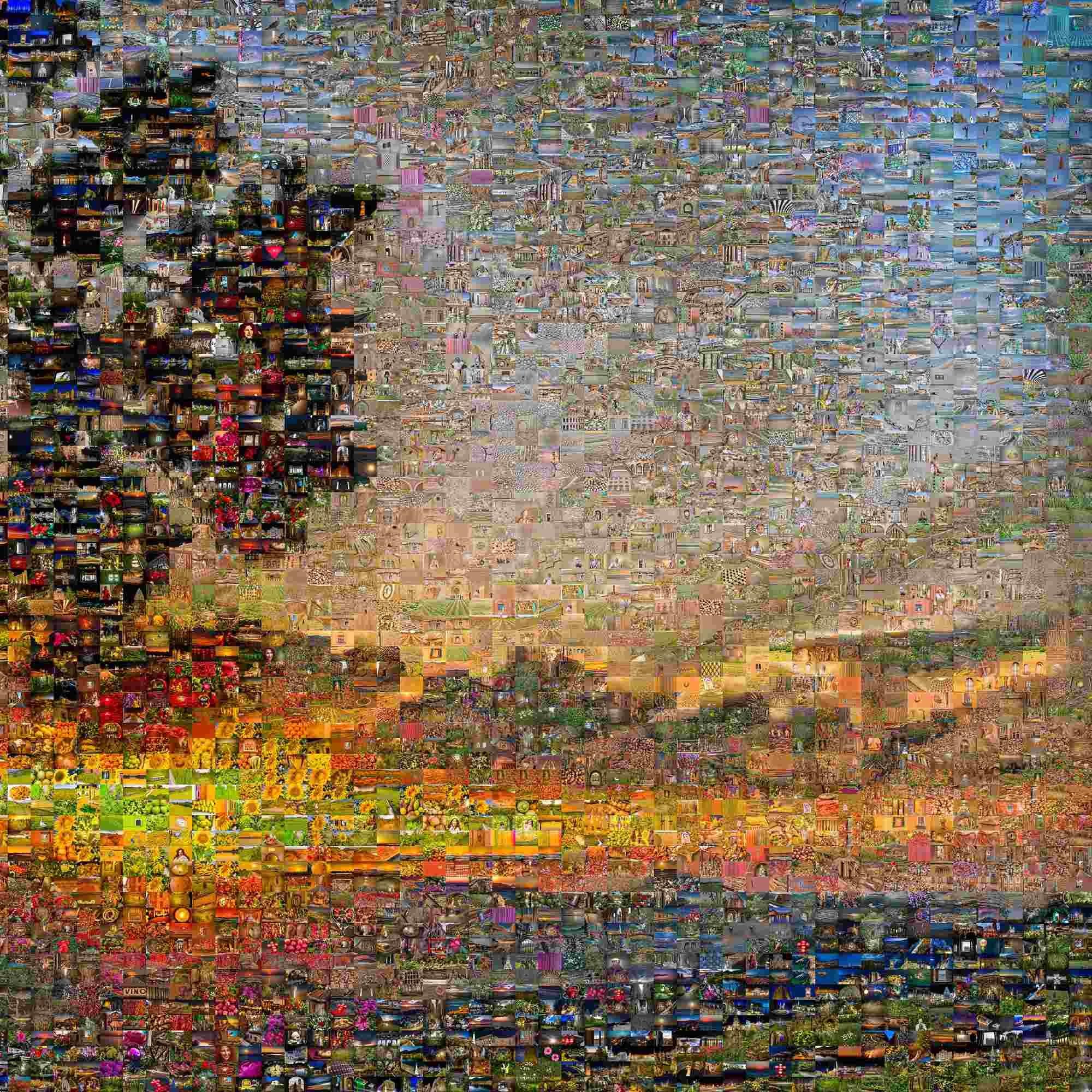 Mosaic of a Sunset over the Cesena Hills in Romagna