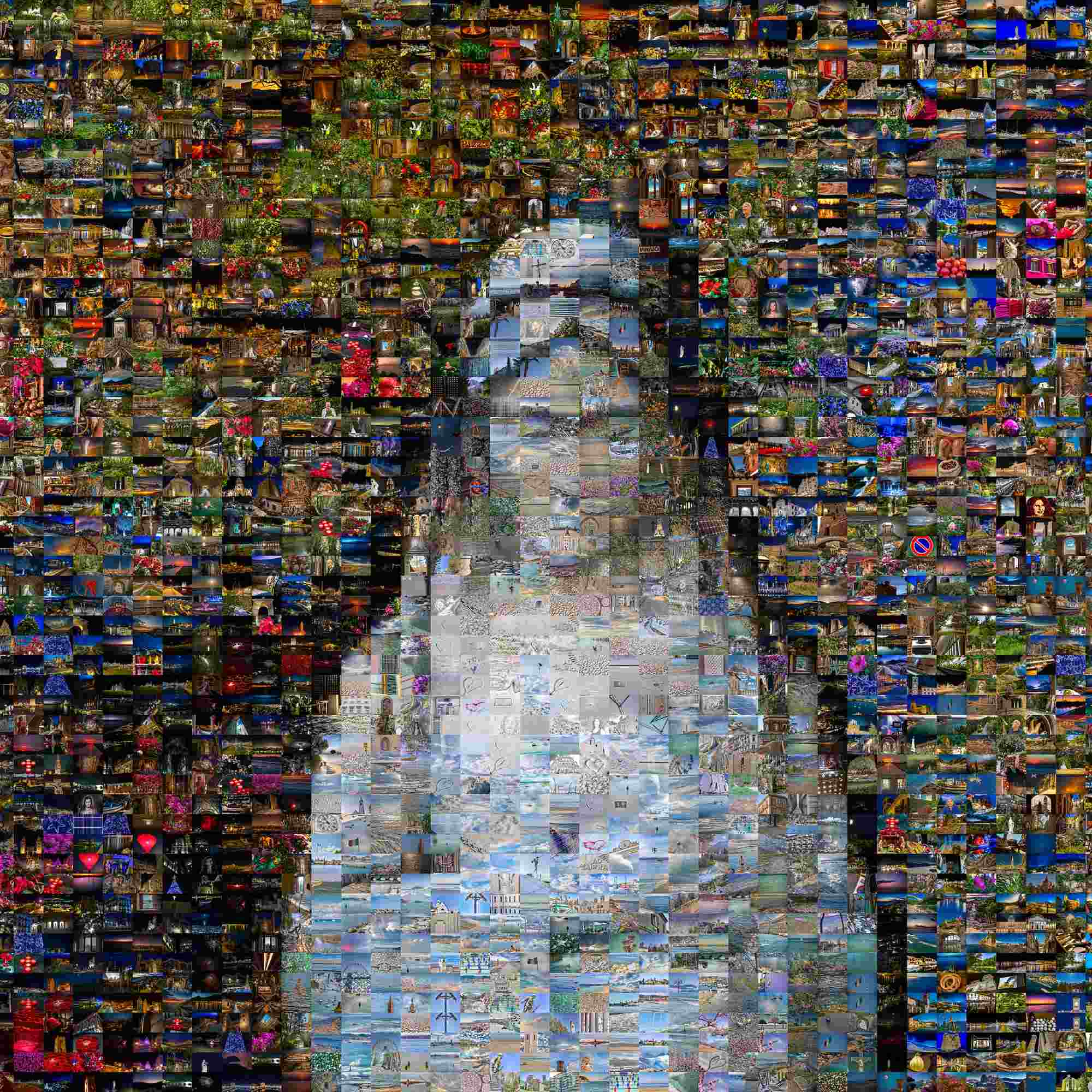 Sacred Silhouette: A Mosaic of Marian Grace