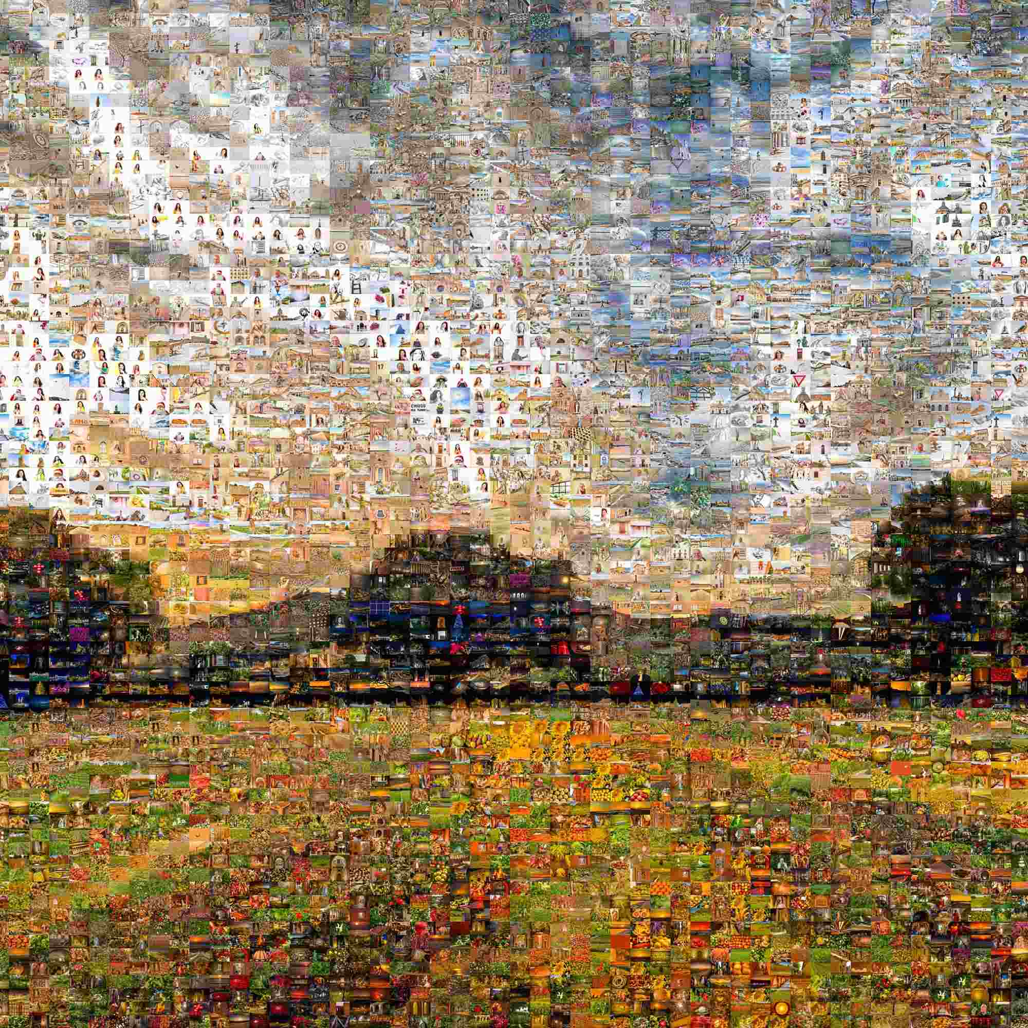 Harvest's End: A Sunset Symphony - Mosaico Italiano