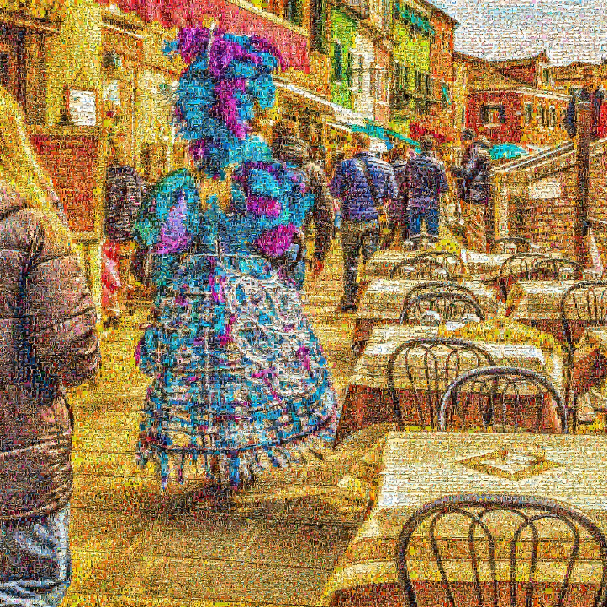 Masks in the colorful Burano Island in Italy.