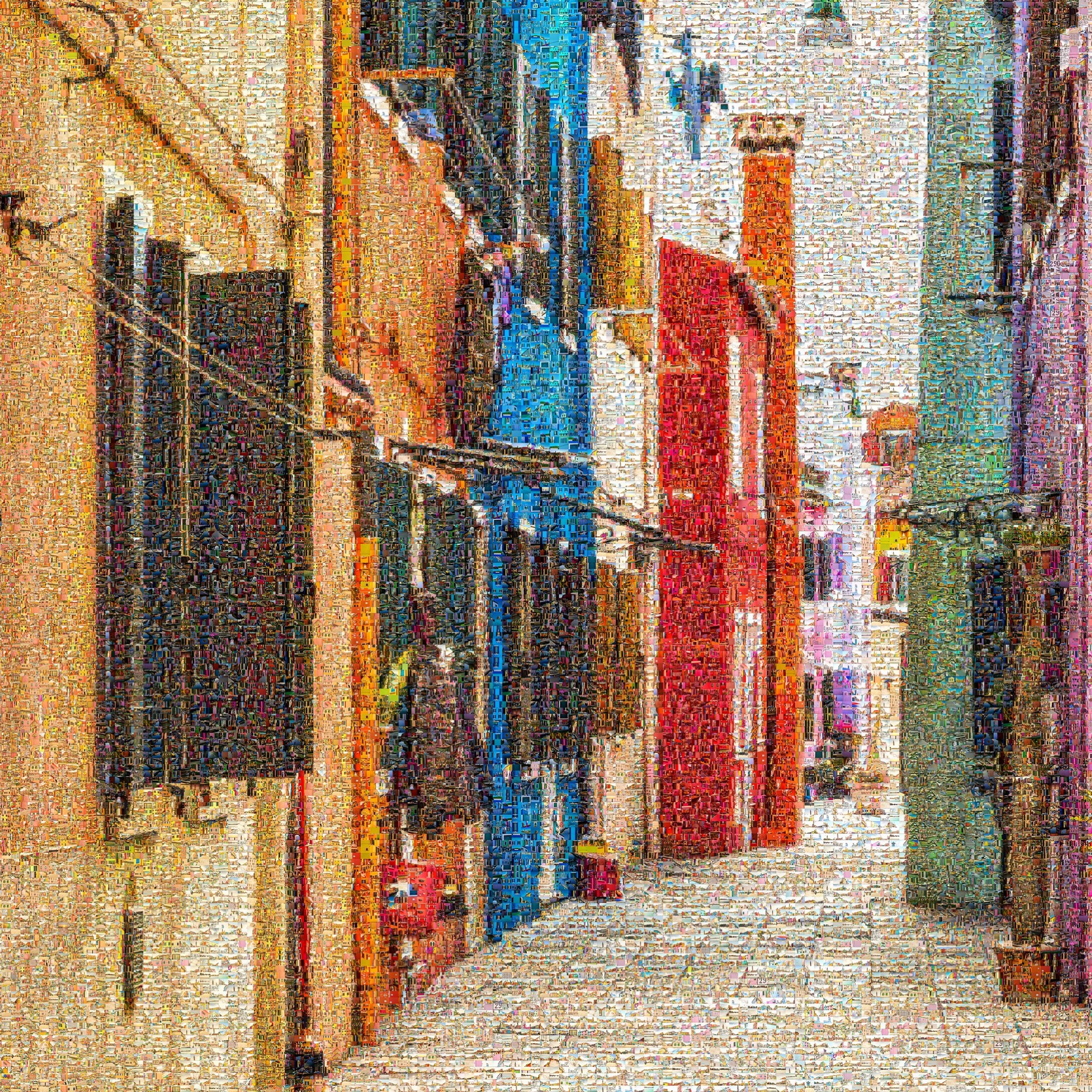 Enhanced Mosaic Pathways: Burano's Vibrant Alleys