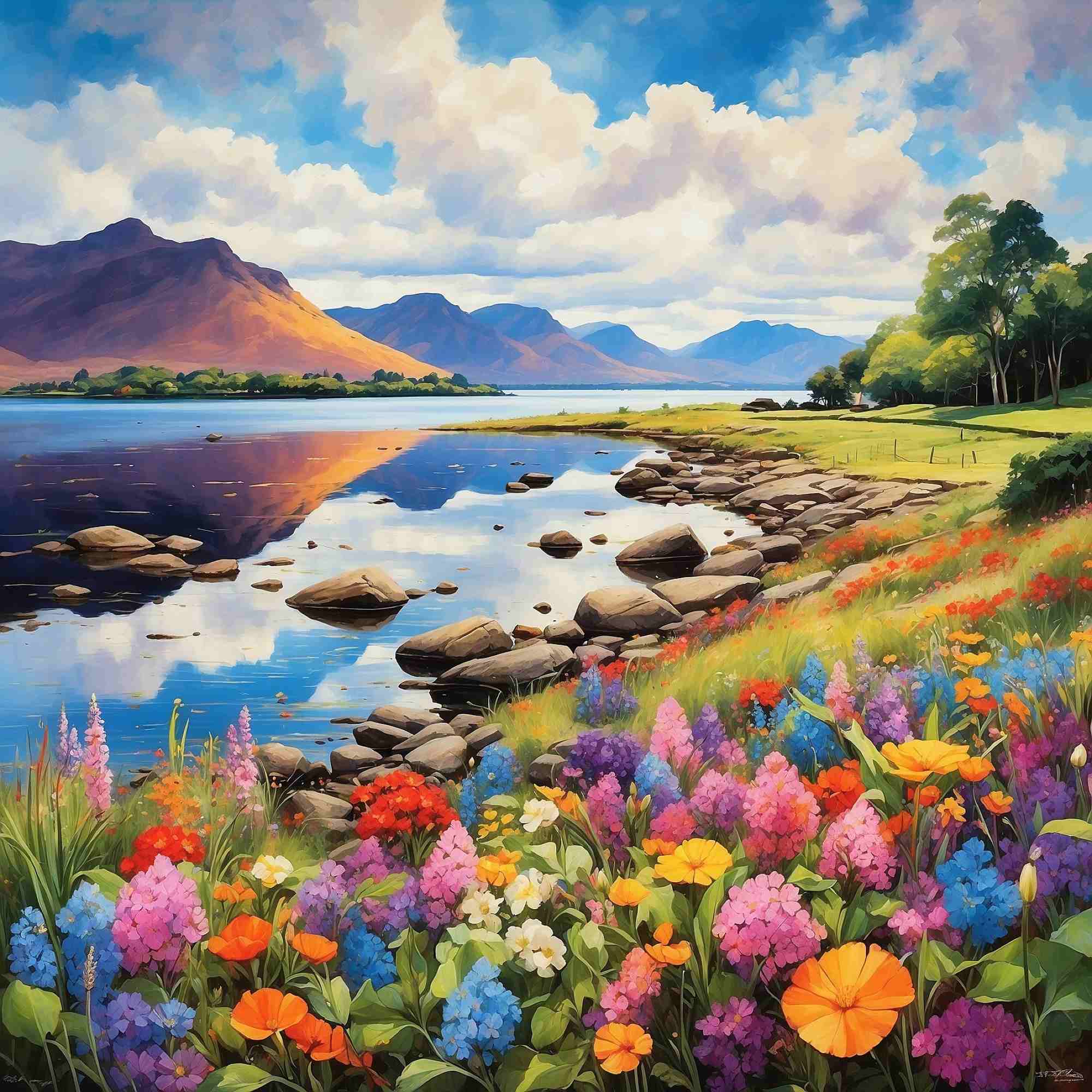 Flowery Banks of Loch Lomond in Scotland  I